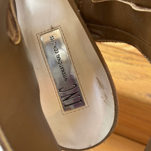 INC Open Toes Lace Up Block Heels Size 10M - Picture 6 of 8